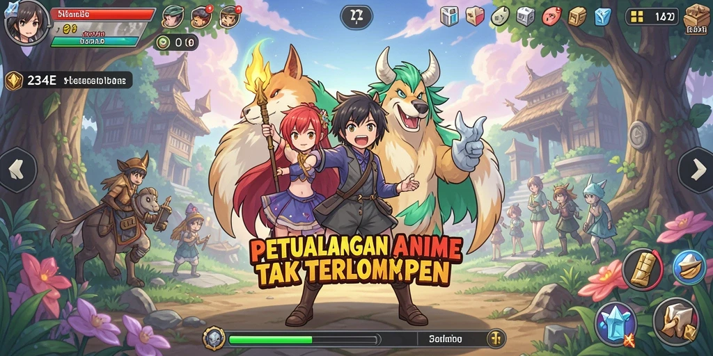 Tampilan gameplay yang menakjubkan dari 234E dengan karakter anime yang menarik.
