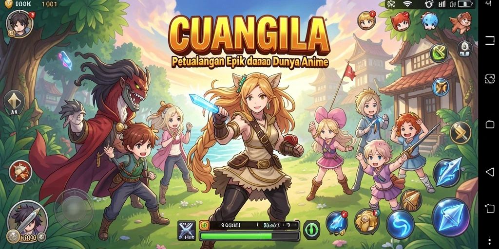Screenshot CUANGILA menampilkan aksi seru dalam permainan Anime.
