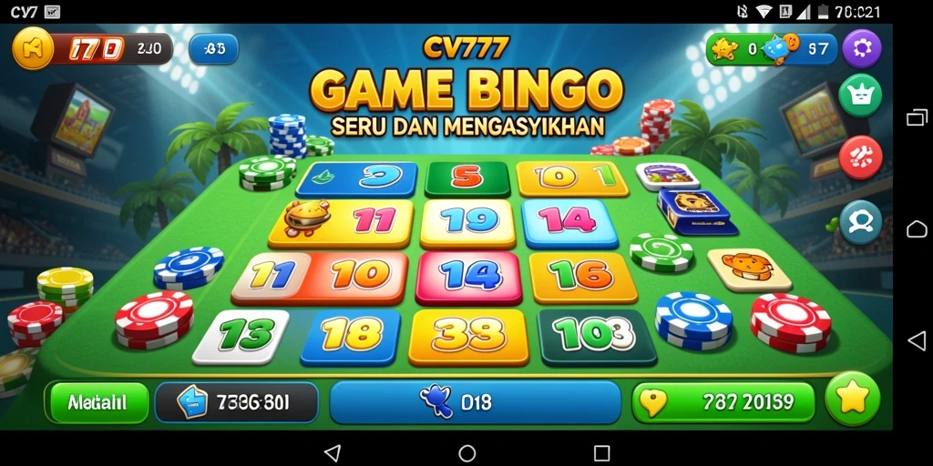Screenshot CV777 menampilkan aksi gameplay Bingo yang seru.