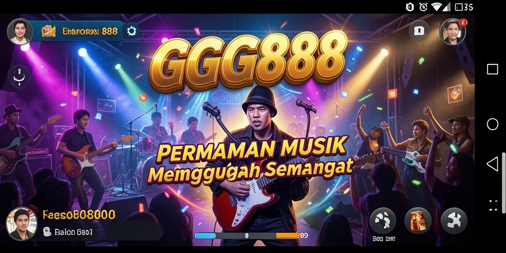 Screenshot gameplay GGG888 menampilkan pengalaman interaktif dalam bermain musik.