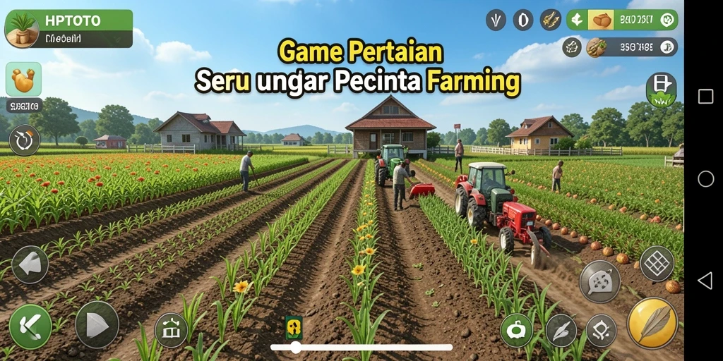 Screenshot gameplay HPTOTO menampilkan aktivitas pertanian yang menarik.