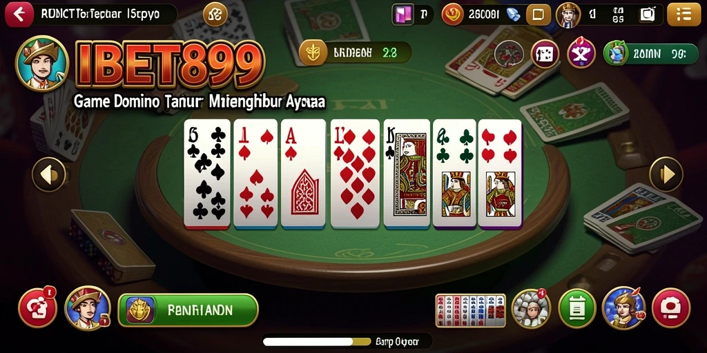 Tampilan gameplay Domino yang penuh aksi di IBET899.