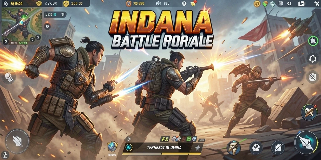 Tampilan gameplay seru di arena pertempuran INDAAA.