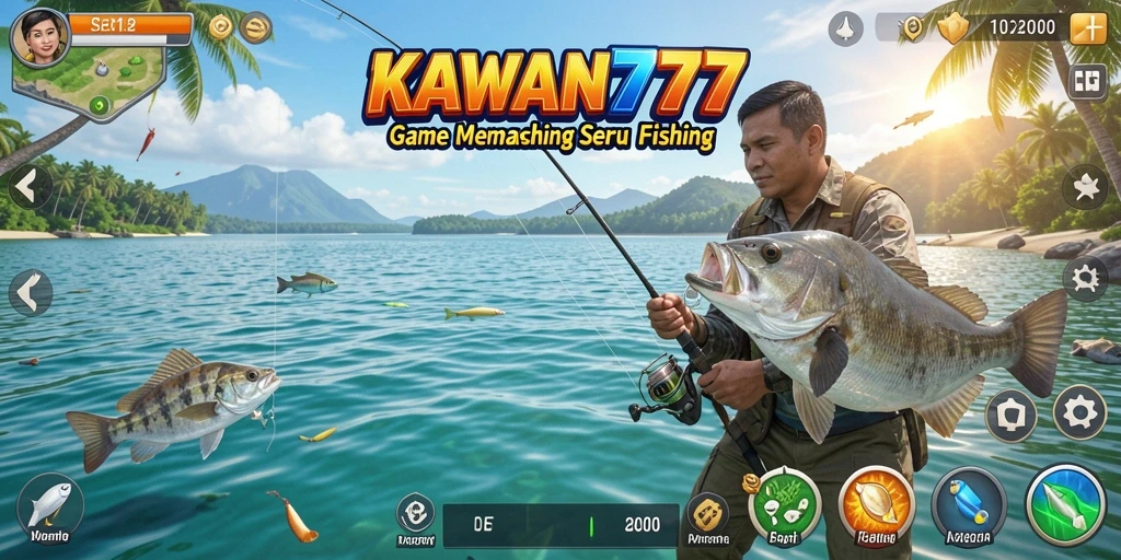 Screenshot gameplay KAWAN777 menampilkan keseruan memancing yang imersif.