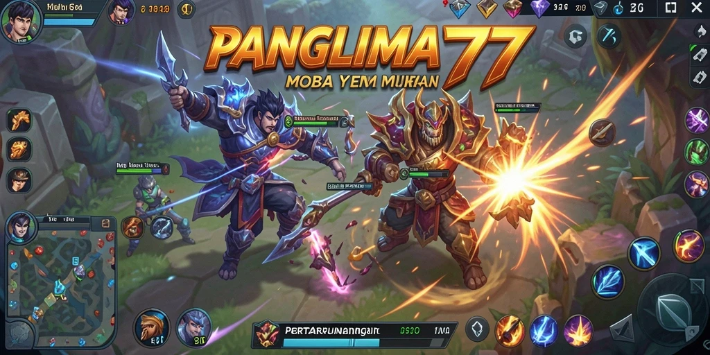 Tampilan menakjubkan dari gameplay MOBA yang intens.