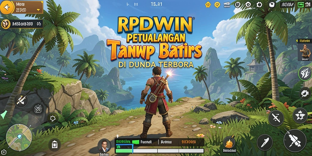 Screenshot gameplay RPIDWIN menampilkan dunia terbuka yang indah dan luas.