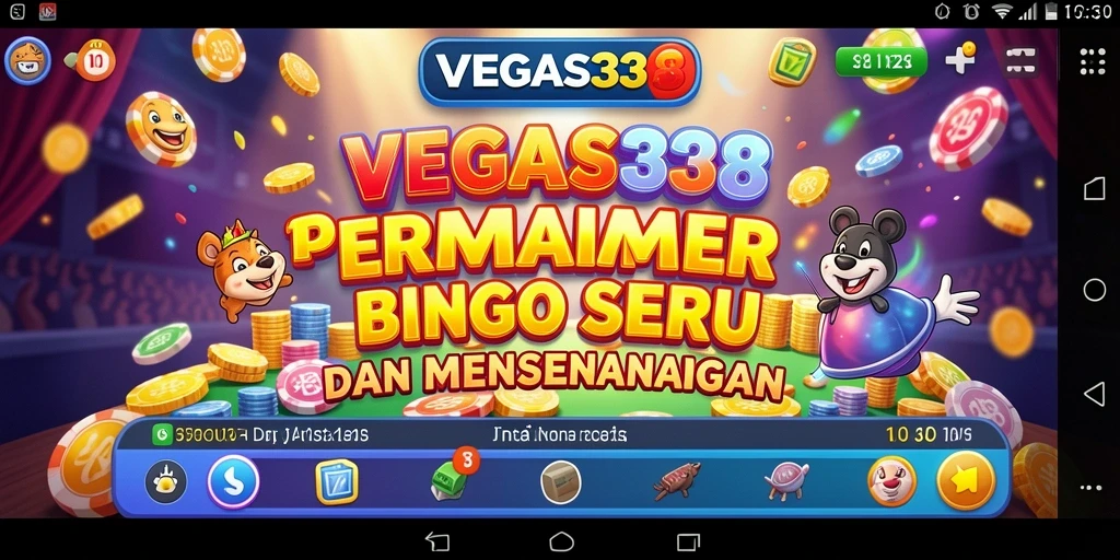 Tampilan seru gameplay Bingo di VEGAS338 yang penuh warna.