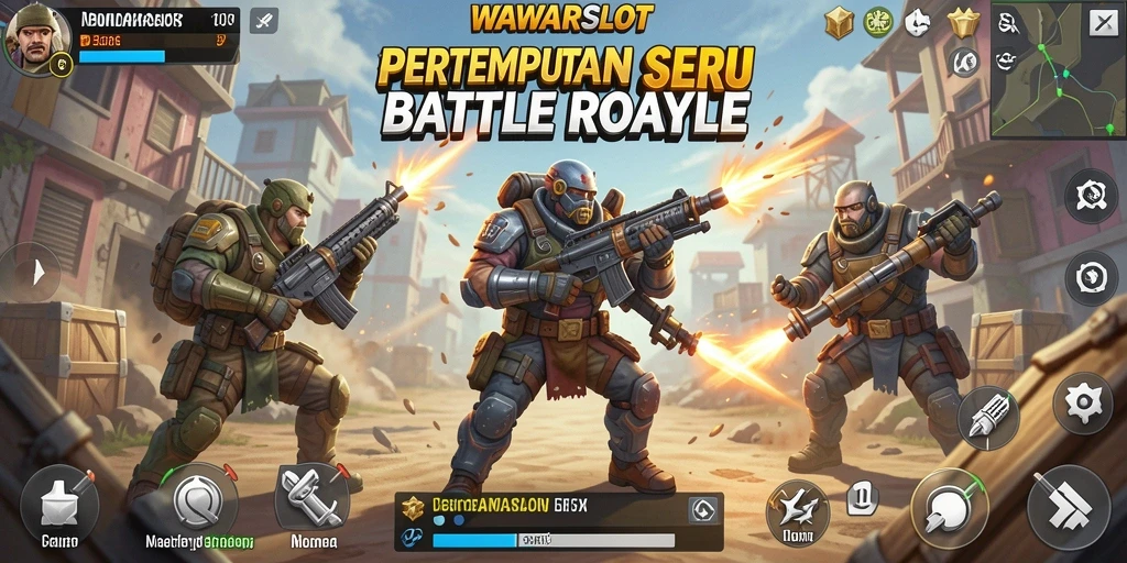 Screenshot gameplay WAWARSLOT yang menampilkan aksi pertempuran intens.